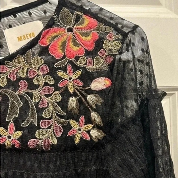 Maeve Black Ruffled Tiered Long Sleeve Dress - Picture 5 of 10